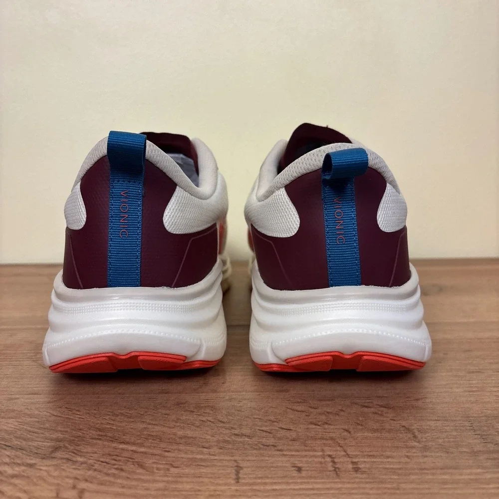 VIONIC Walk Max Lace Up Sneaker Ivory Red Blue Men Size 13 Sporty Casual Comfort